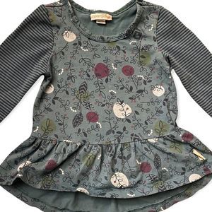 3/$15 ✨ Naartjie Kids: Stripes & Floral Pattern Peplum Long Sleeve Tee